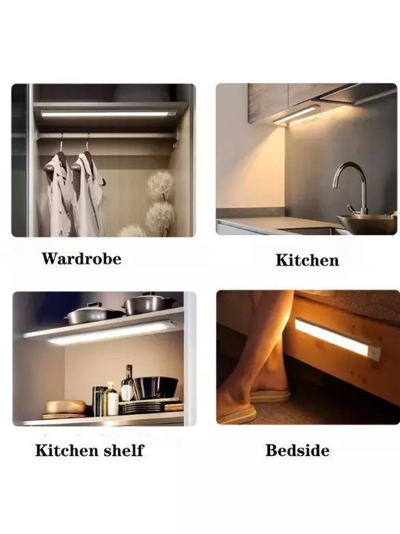 Hareket Sensörlü Tüp Ledli Şarjlı Sarı Led Auto Mod Dolap Içi, Koridor, Tezgah Altı