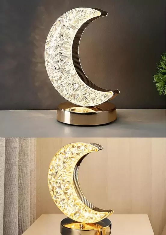 Dekoratif Ay Işığı Hilal Masa Lambası Crystal Moon USB Şarjlı 3 Modlu Ambiyans Led Gece Lambası Dekoratif Ay Işığı Hilal Masa Lambası Crystal Moon USB Şarjlı 3 Modlu Ambiyans Led Gece Lambası
