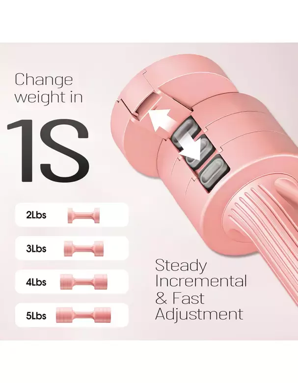 Kadınlar için Ayarlanabilir El Dambıl 5 LB Dambıl 2'li Set, 4'ü 1 Arada Küçük Dambıl Seti