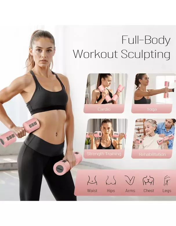 Kadınlar için Ayarlanabilir El Dambıl 5 LB Dambıl 2'li Set, 4'ü 1 Arada Küçük Dambıl Seti