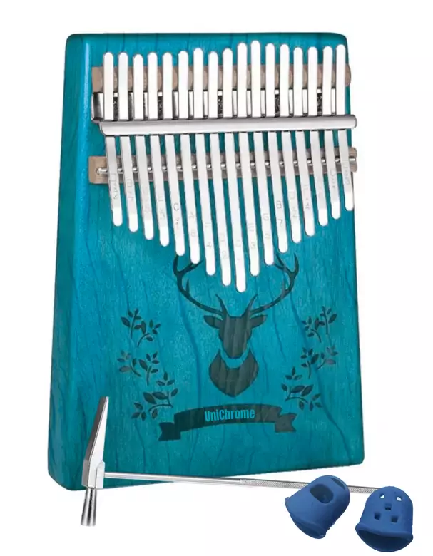 Klx-510 Hakiki Ağaç Geyik Desenli Kalimba 17 Tuşlu