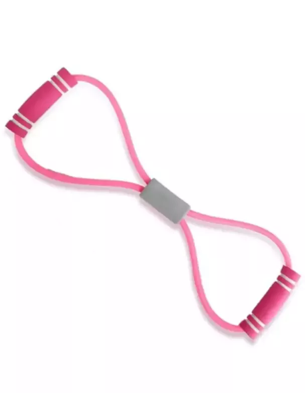 Pembe Pilates Direnç Lastiği İpi Vücut Şekillendirici Kelebek Direnç Lastiği Güç Lastiği Egzersiz