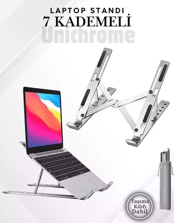 Laptop Yükseltici Stand Ayarlanabilir Macbook Notebook Tablet Altlık Metal Dizüstü Bilgisayar Tutucu