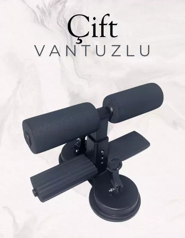 Çift Vantuzlu Mekik Çekme Metal Spor Aleti Ayak Destekli Karın Egzersizi Evde Spor Egzersiz