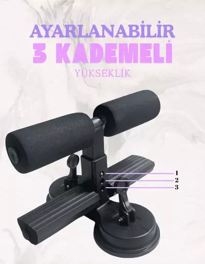 Çift Vantuzlu Mekik Çekme Plastik Spor Aleti Direnç Lastikli Ayaklıklı Karın Egzersizi Spor Egzersiz