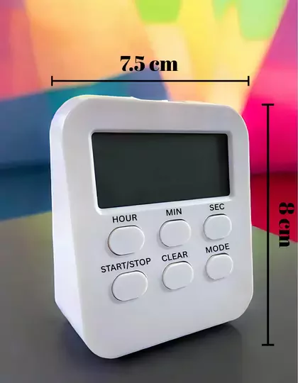 Öğrenci Ders Çalışma Saati Kronometreli Araç Saati Mutfak Bozdolabı Magnet Saat Zamanlayıcı Beyaz