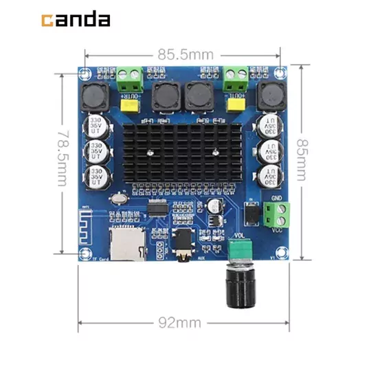 2 x 100W Bluetooth 5.0 Amfi Devresi TDA7498 TF Kart XH-A105