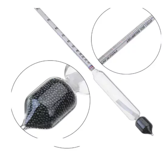 27CM Uzun Form Dansimetre Alkol-Metre 0-100 Derece Alkol Ölçer