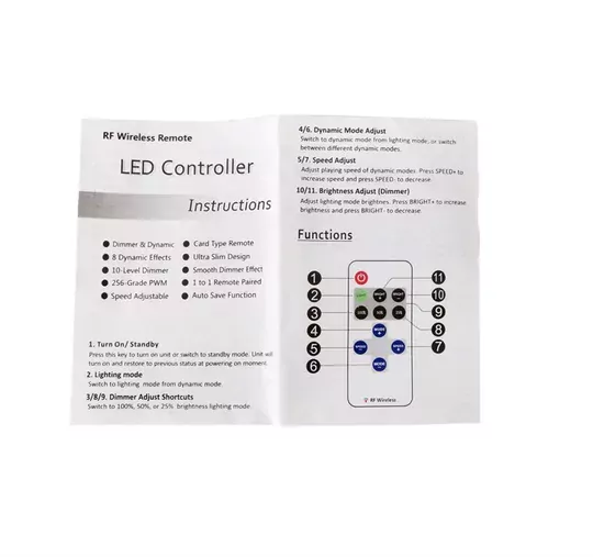 RF Uzaktan Kumandalı Şerit Led Dimmer LED Işık Kontrolü 12V/24V RF Uzaktan Kumandalı Şerit Led Dimmer LED Işık Kontrolü 12V/24V