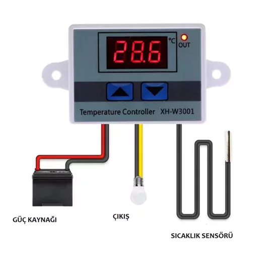 XH-W3001 220V AC Dijital Termostat Akvaryum Kuluçka Makinesi