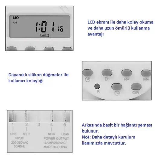 CN101A Programlanabilir Gecikmeli Zaman Ayarlı 12V Röle Kuluçka