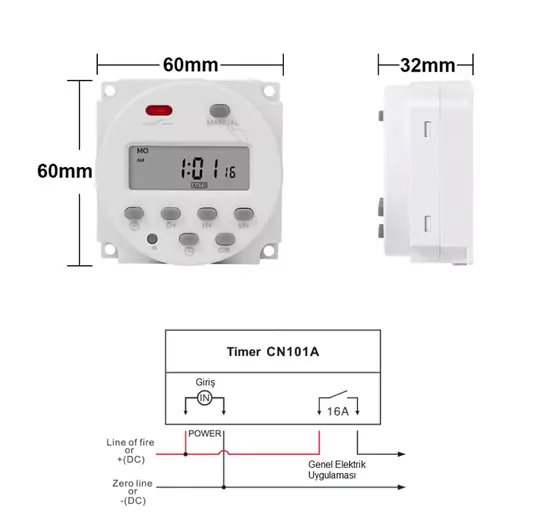 CN101A Programlanabilir Gecikmeli Zaman Ayarlı 12V Röle Kuluçka