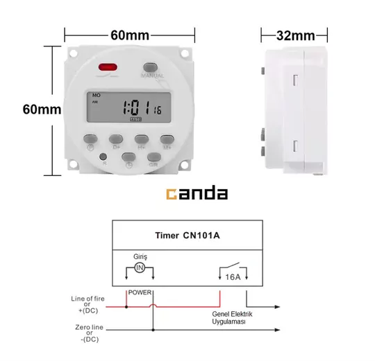 CN101A Programlanabilir Gecikmeli Zaman Ayarlı 12V Röle Kuluçka
