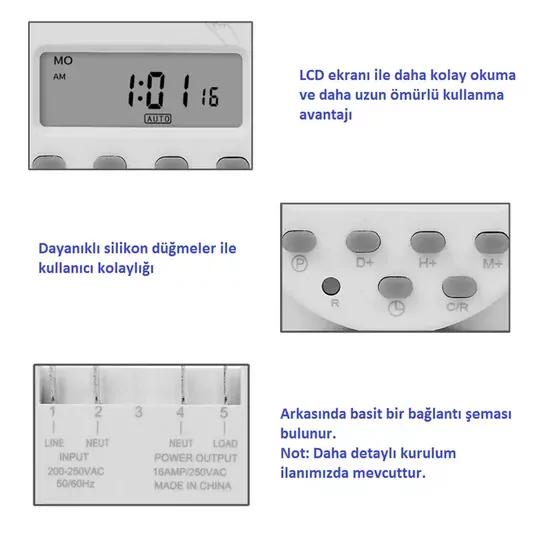CN101A Programlanabilir Gecikmeli Zaman Ayarlı 12V Röle Kuluçka