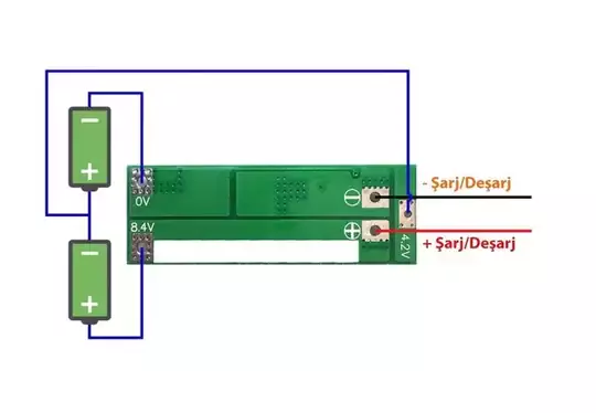 2S 20A BMS 8.4V 18650 Korumalı Lityum Pil Şarj Koruma Devresi