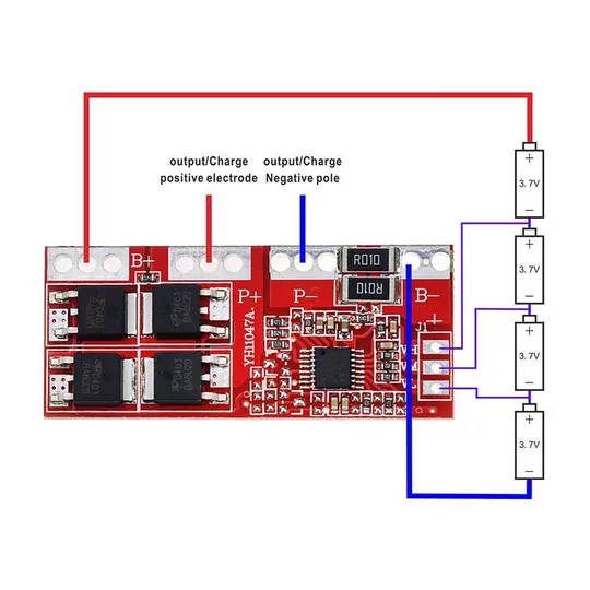 4S 30A BMS 14.8V Lityum 18650 Batarya Pil Şarj Koruma Devresi