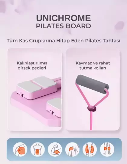 Pilates Aleti – Zamanlayıcılı, Direnç Bantlı Çok Amaçlı Egzersiz Tahtası Telefon Tutacaklı
