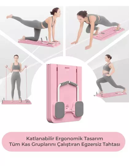 Pilates Aleti – Zamanlayıcılı, Direnç Bantlı Çok Amaçlı Egzersiz Tahtası Telefon Tutacaklı Pilates Aleti – Zamanlayıcılı, Direnç Bantlı Çok Amaçlı Egzersiz Tahtası Telefon Tutacaklı