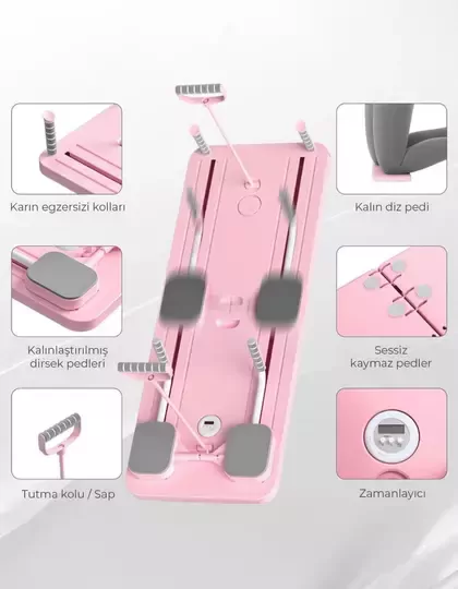Pilates Aleti – Zamanlayıcılı, Direnç Bantlı Çok Amaçlı Egzersiz Tahtası Telefon Tutacaklı Pilates Aleti – Zamanlayıcılı, Direnç Bantlı Çok Amaçlı Egzersiz Tahtası Telefon Tutacaklı