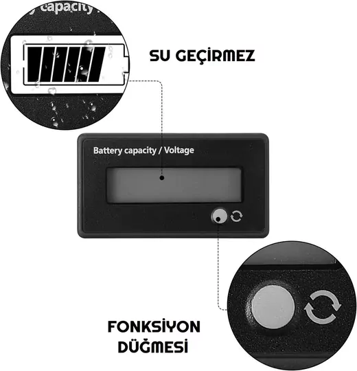6V-73V Asit Kurşun Lityum Pil Test Kapasite Göstergesi Voltmetre