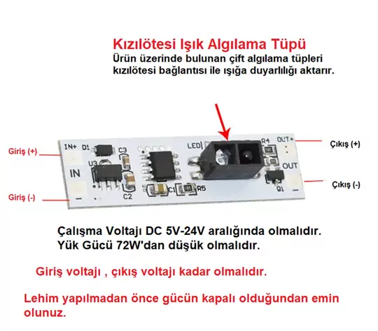 XK-GK-4010A Kısa Mesafe Kızılötesi El Algılama Sensörü 36W 3A