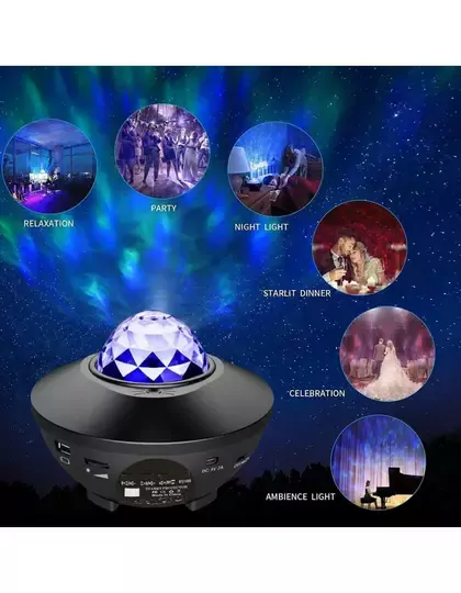 Yıldızlı Projektör Tavan Bulutsu Galaxy Lazer Işıklı Disko Topu Bluetooth Hoparlör Parti Led Lambası Yıldızlı Projektör Tavan Bulutsu Galaxy Lazer Işıklı Disko Topu Bluetooth Hoparlör Parti Led Lambası