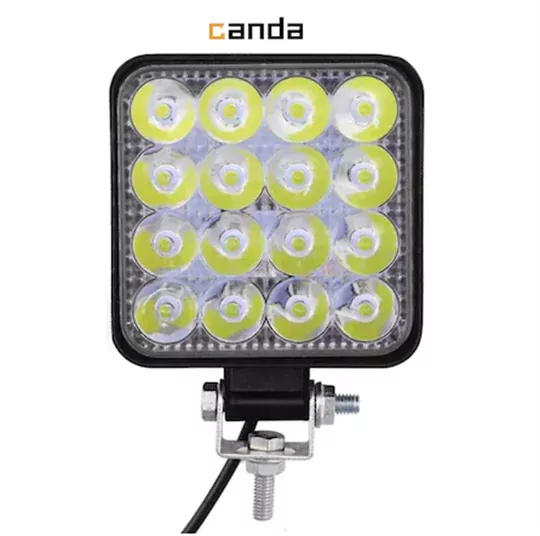 16 LED Kare Çalışma Lambası 12-24V 48W Off Road Traktör İş Makinesi Tekne