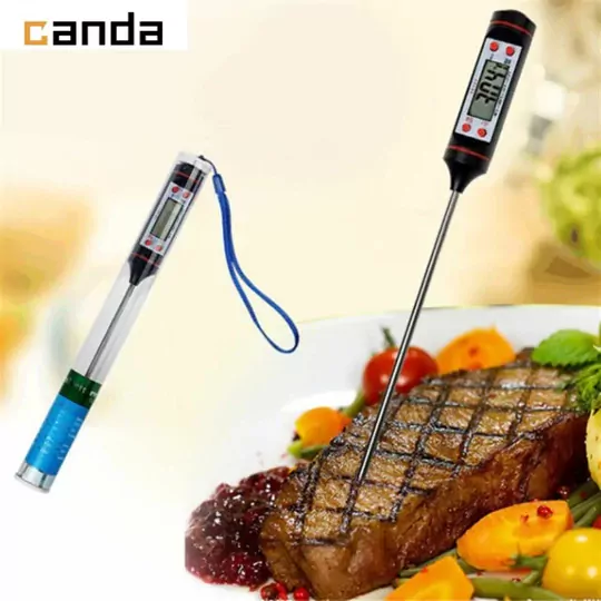 Dijital LCD Gıda Termometresi Yemek Mutfak Termometre Pil Hediye