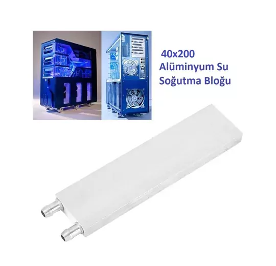 Alüminyum Su Sıvı Isıtma CPU Soğutma Bloğu 40x200mm