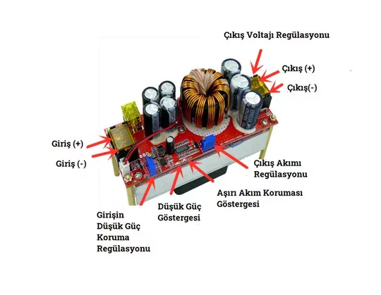 DC DC 12V-90V Voltaj Yükseltici 40A 1800W Kurulu Soğutmalı Fanlı DC DC 12V-90V Voltaj Yükseltici 40A 1800W Kurulu Soğutmalı Fanlı