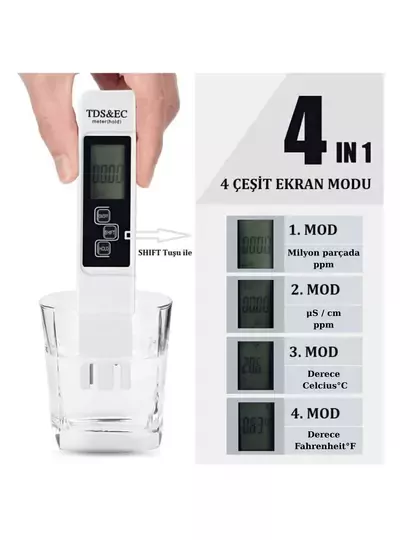 Multifonksiyonel Tds Iletkenlik Ölçer Ec Metre Yeni Model
