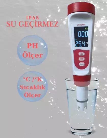 2 In 1 Ph Sıcaklık Ölçer Led’li Sıcaklık Göstergeli Ph Cihazı