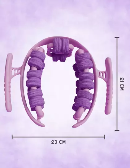 Kas Gevşetici Masaj Aleti 28 Tekerlekli Ayarlanabilir Lenf Drenaj Rulosu Bacak Kol Selülit Mor