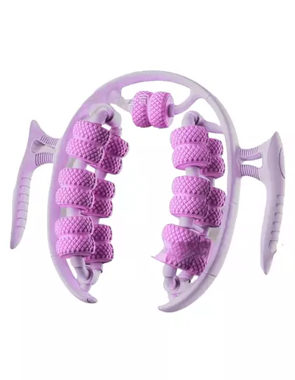 Kas Gevşetici Masaj Aleti 28 Tekerlekli Ayarlanabilir Lenf Drenaj Rulosu Bacak Kol Selülit Pembe