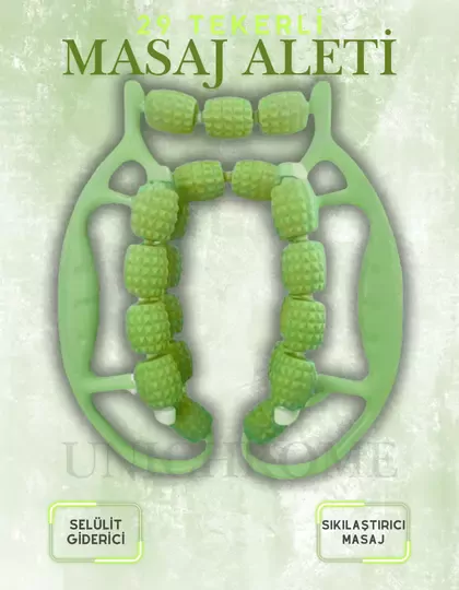 29 Tekerli Kas Gevşetici Sıkılaştırıcı Masaj Aleti Ayarlanabilir Lenf Drenaj Bacak Kol Selülit Yeşil