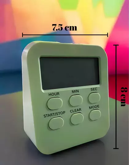 Öğrenci Ders Çalışma Saati Kronometreli Araç Saati Mutfak Bozdolabı Magnet Saat Zamanlayıcı Yeşil