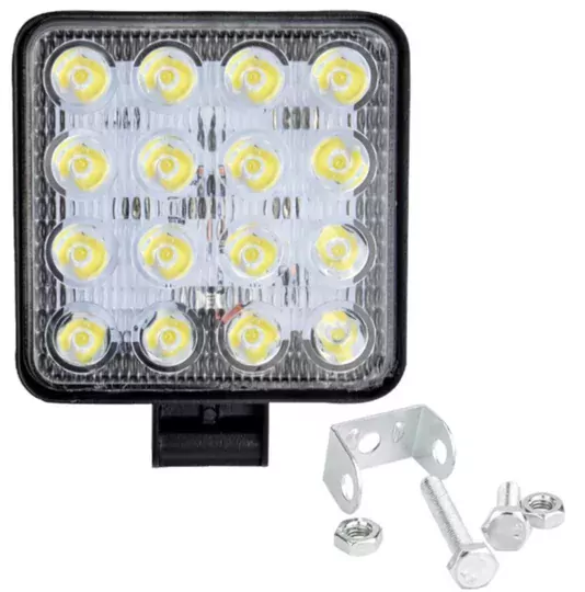 16 LED Kare Çalışma Lambası 110x110mm Off Road Traktör Tekne