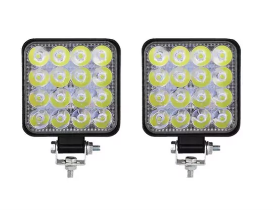 16 LED Kare Çalışma Lambası 110x110mm Off Road Traktör Tekne