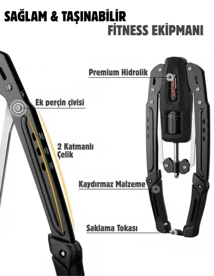Twister Kol Omuz Gögüs Egzersiz Aleti 10-200 kg Ayarlanabilir Siyah Fitness Ekipmanı