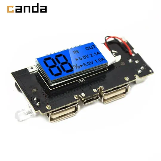 Çift USB Çıkışlı Ekranlı Powerbank Devresi Şarj Edebilir 5V 2.1A