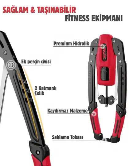 Twister Kol Omuz Gögüs Egzersiz Aleti 10-200 kg Ayarlanabilir Kırmızı Fitness Ekipmanı