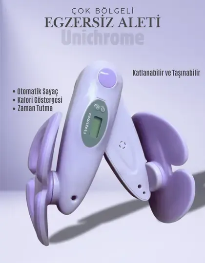 İç Bacak Egzersiz Aleti Kegel Pelvik Kas Cihazı Kalça Kol Sıkılaştırıcı Sayaçlı Kalori Ölçer Mor