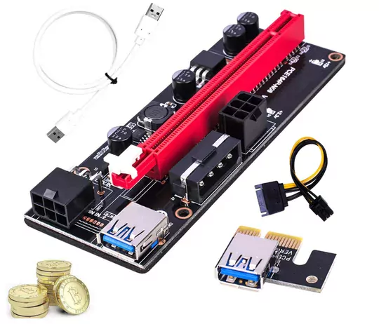 OEM Riser V009S  Yükseltici PCI-Express X1 to X16 Mining Ethe