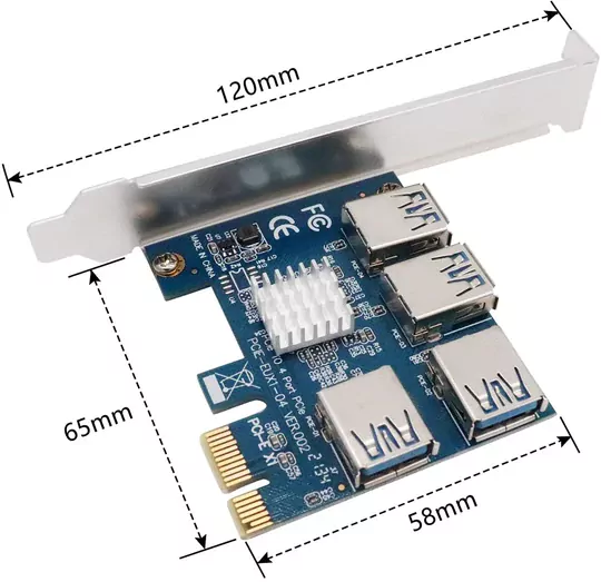 USB3.0 GPU Riser Çoklayıcı 4USB X1 to X16  PCI-E Çoklayıcı Mining