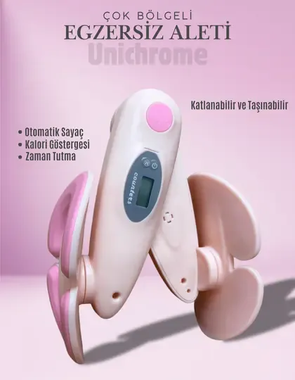 İç Bacak Egzersiz Aleti Kegel Pelvik Kas Cihazı Kalça Kol Sıkılaştırıcı Sayaçlı Kalori Ölçer Pembe