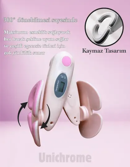 İç Bacak Egzersiz Aleti Kegel Pelvik Kas Cihazı Kalça Kol Sıkılaştırıcı Sayaçlı Kalori Ölçer Pembe