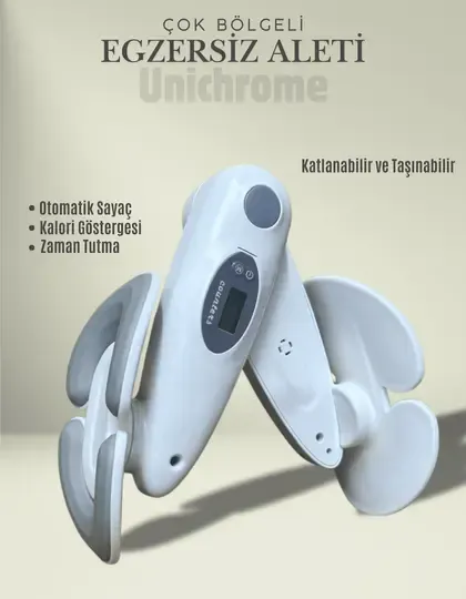 İç Bacak Egzersiz Aleti Kegel Pelvik Kas Cihazı Kalça Kol Sıkılaştırıcı Sayaçlı Kalori Ölçer Beyaz