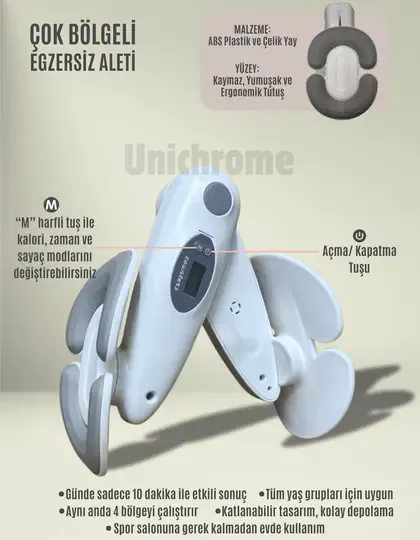 İç Bacak Egzersiz Aleti Kegel Pelvik Kas Cihazı Kalça Kol Sıkılaştırıcı Sayaçlı Kalori Ölçer Beyaz