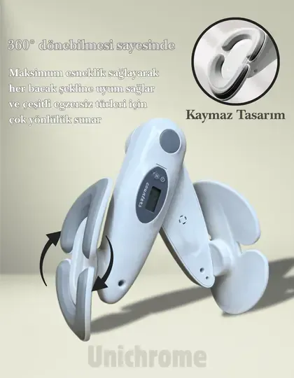 İç Bacak Egzersiz Aleti Kegel Pelvik Kas Cihazı Kalça Kol Sıkılaştırıcı Sayaçlı Kalori Ölçer Beyaz