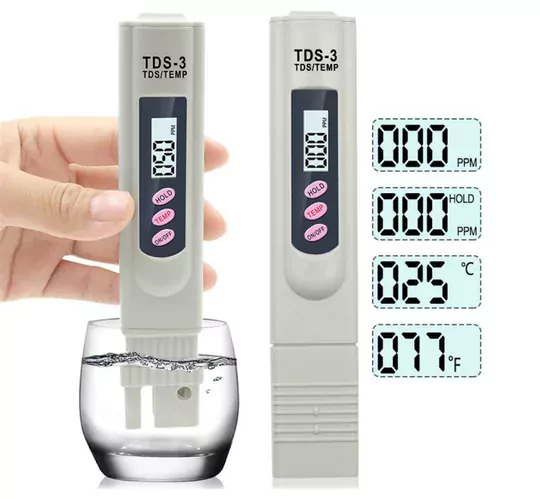 TDS Metre Su Kalite Test Ölçüm Cihazı Saflık Ölçer Pil + Kılıf